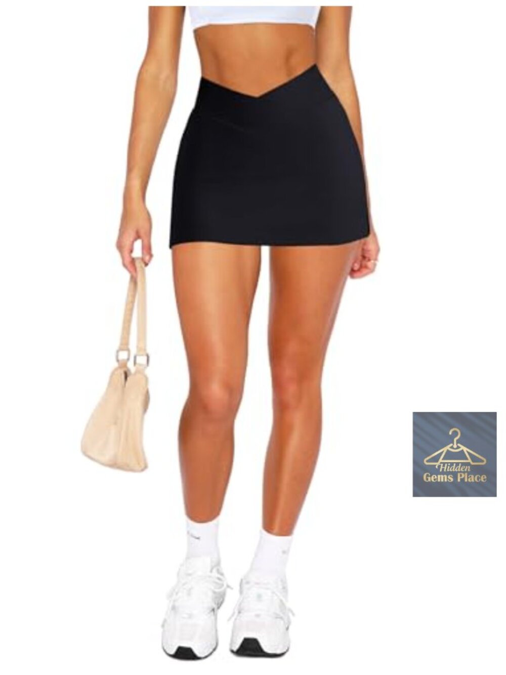 High Waisted Golf Skort Tennis Skirt Bodycon Mini with Built-in Shorts
